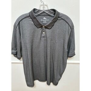 Tommy Bahama Mens XL Charcoal Gray Heather Short Sleeve Marlin Polo Shirt